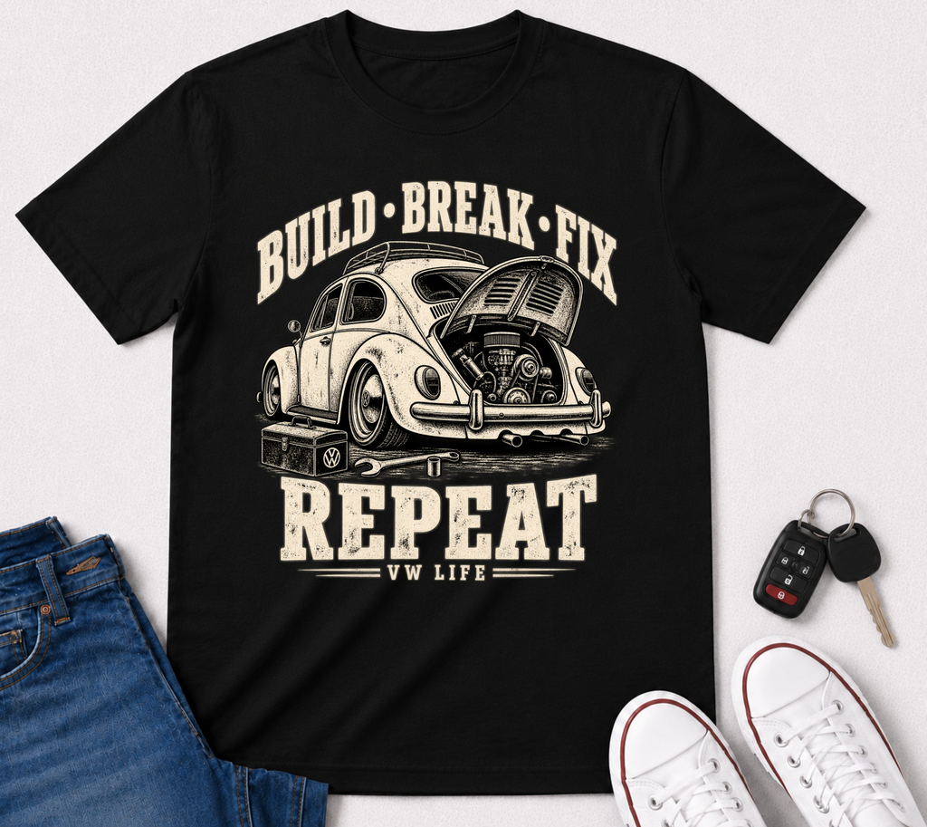 Build Break Fix Vintage Volkswagen Beetle T-Shirt