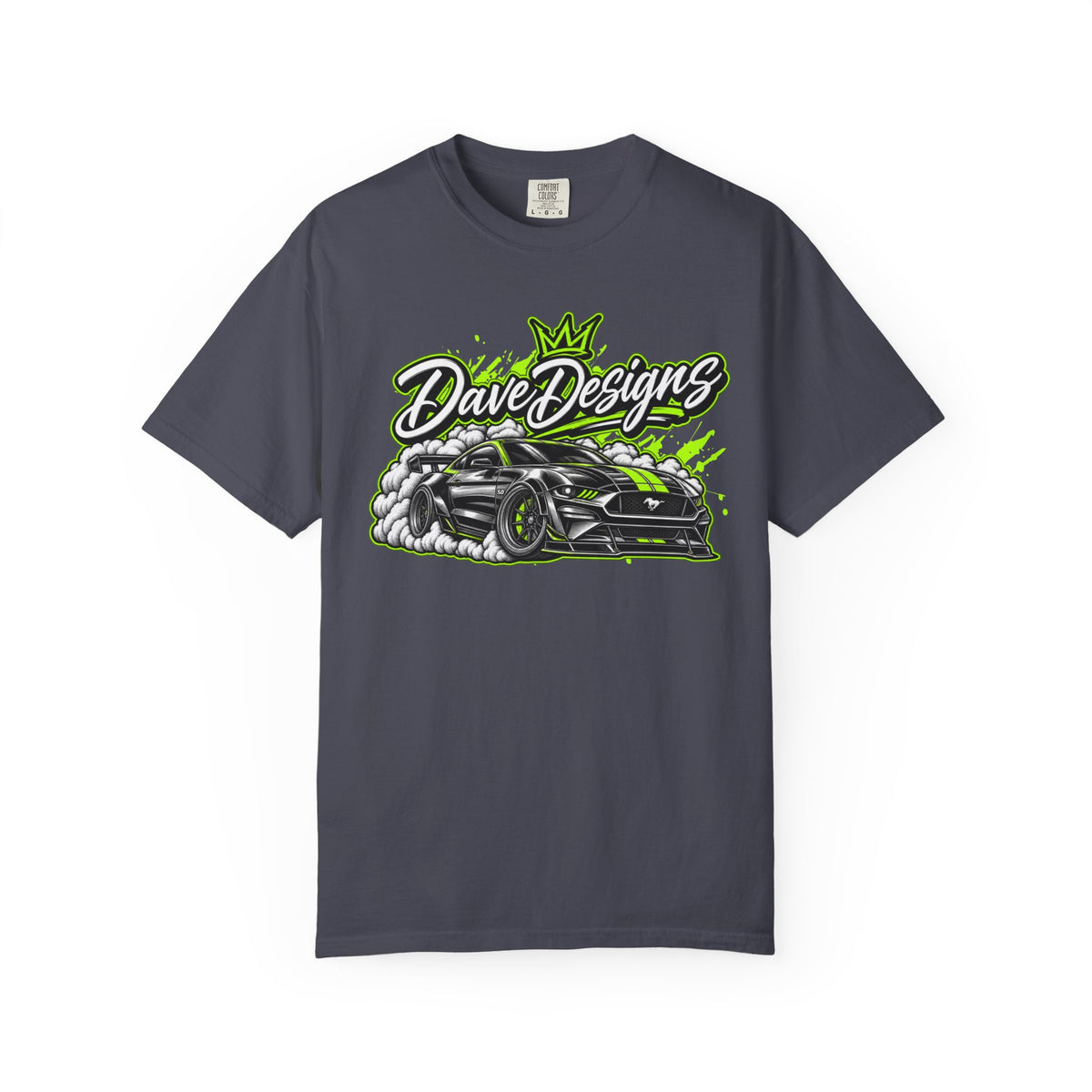 "Dave Designs" Neon Mustang Drift Racing Tee