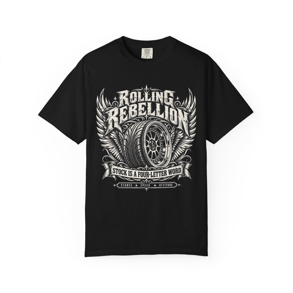 Rolling Rebelion Stock Car Racing Graphic T-Shirt