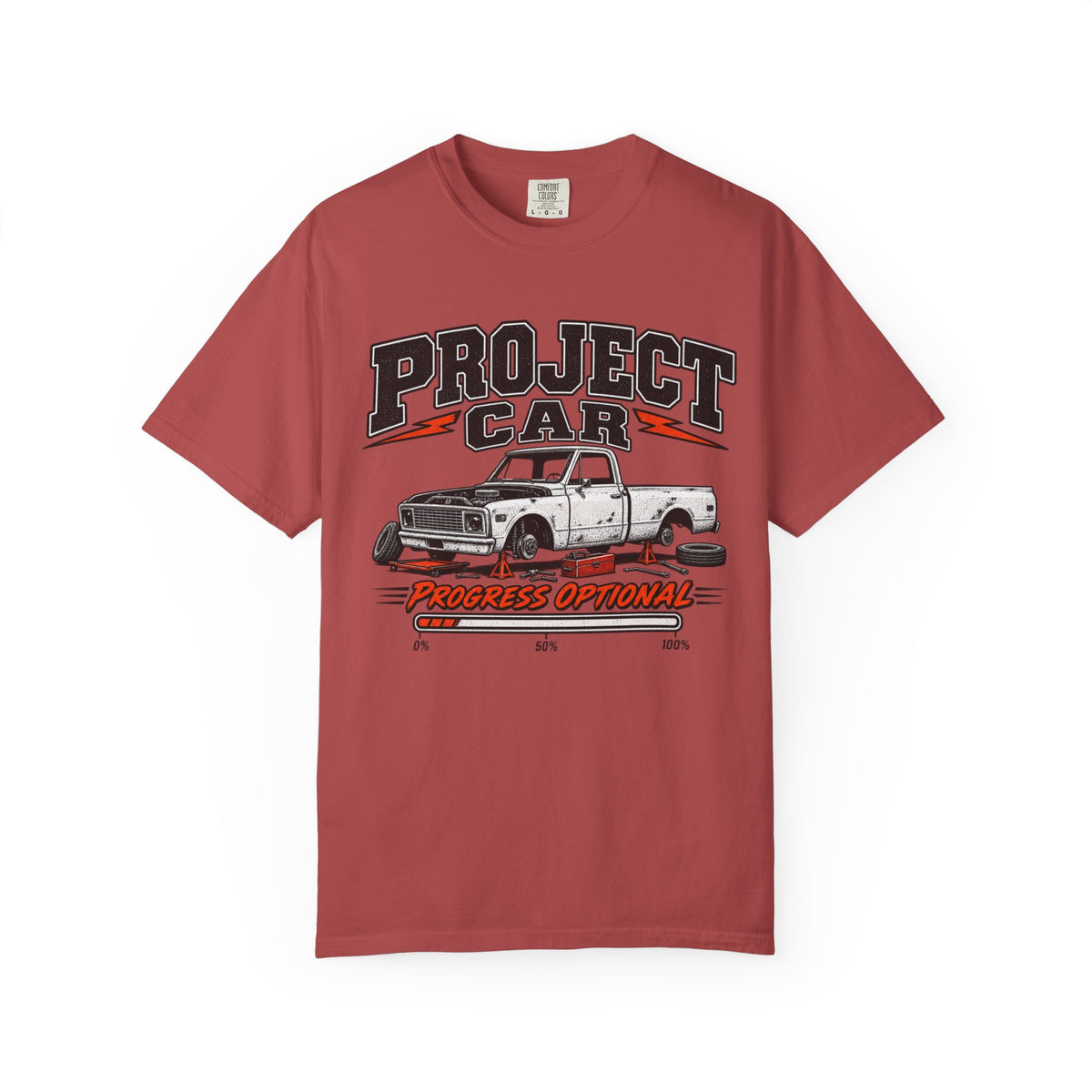 Project Car Graphic T-Shirt — "Progress Optional" Vintage Truck Tee