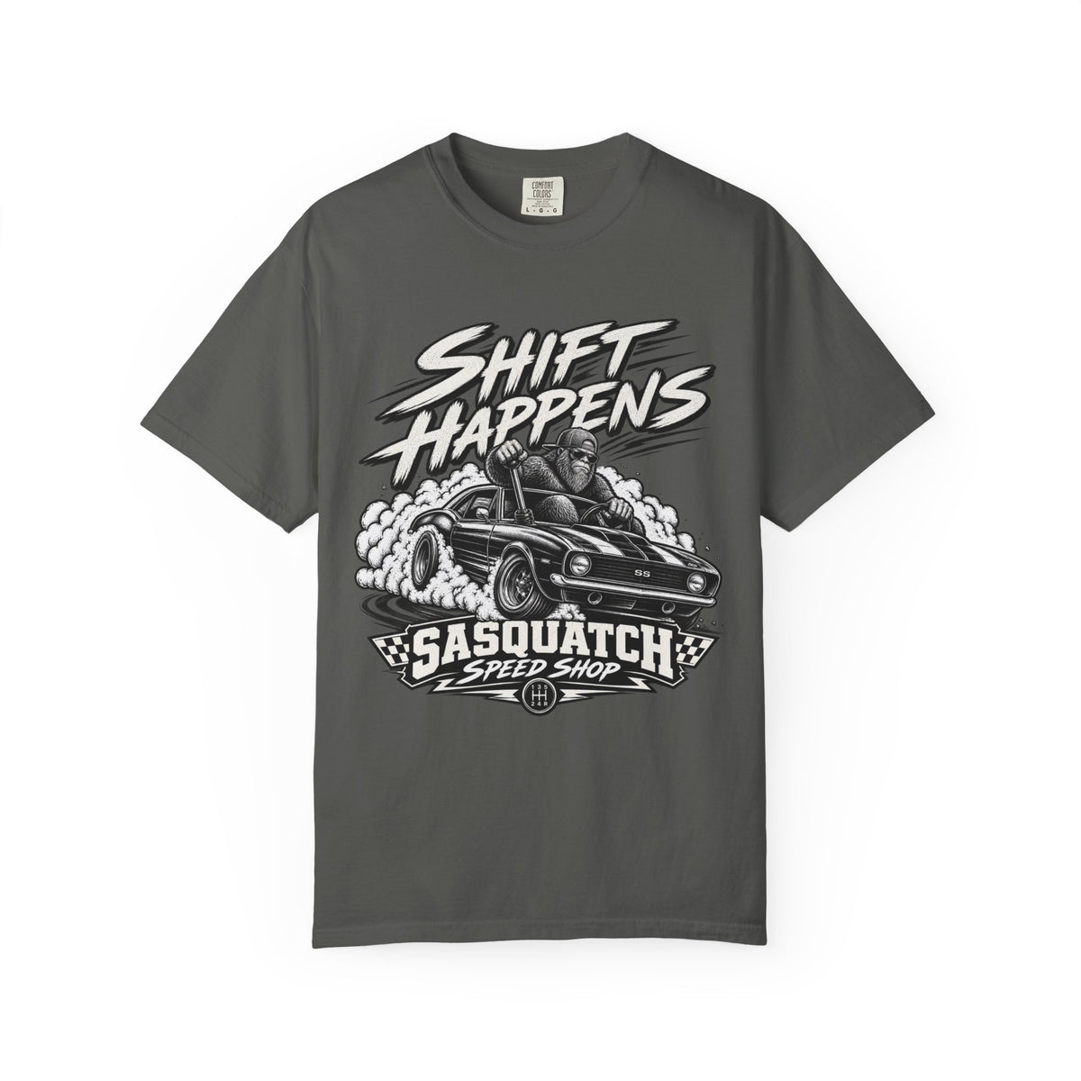 "Shift Happens" Sasquatch Speed Shop T-Shirt