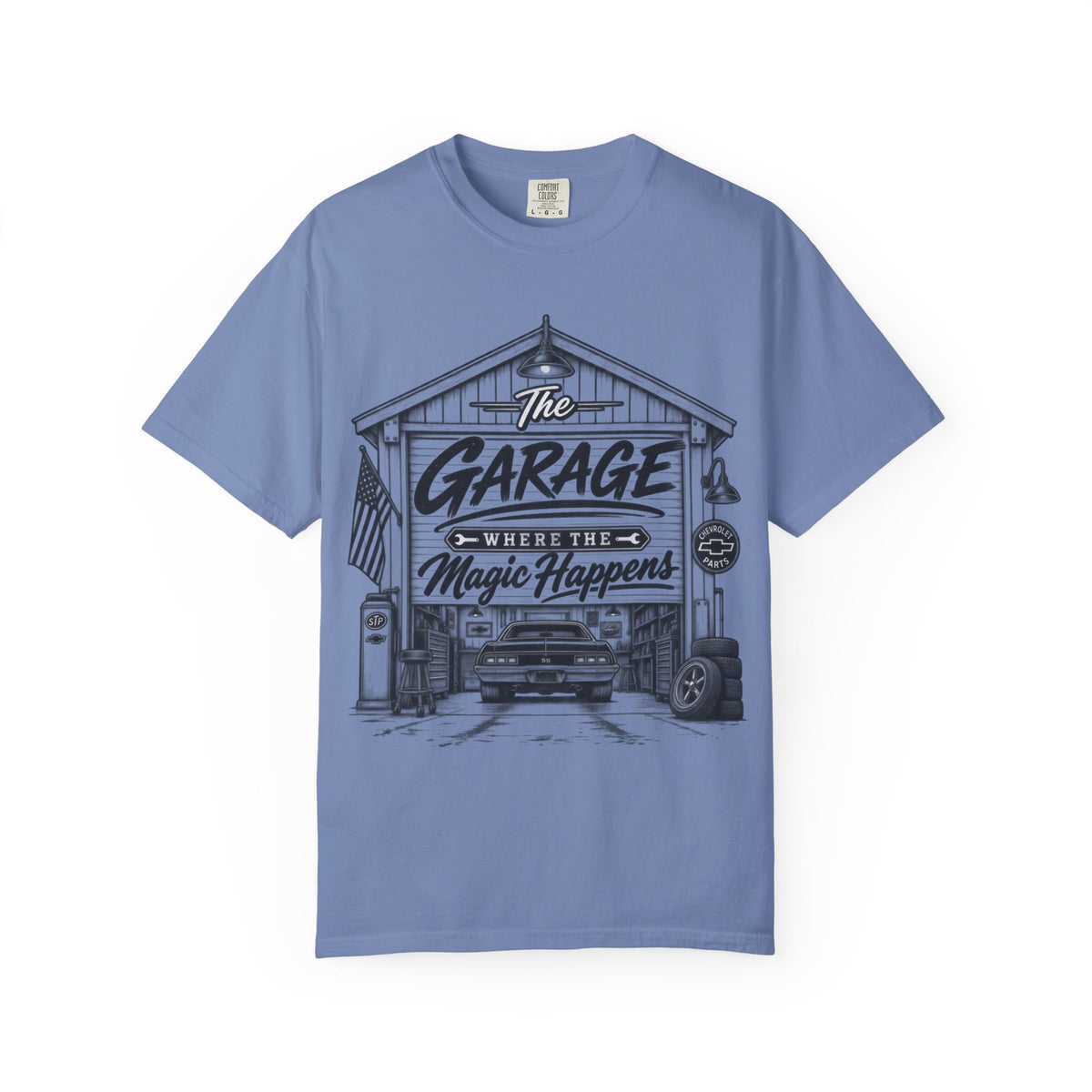 "The Garage Where the Magic Happens" Vintage Car Shop Tee