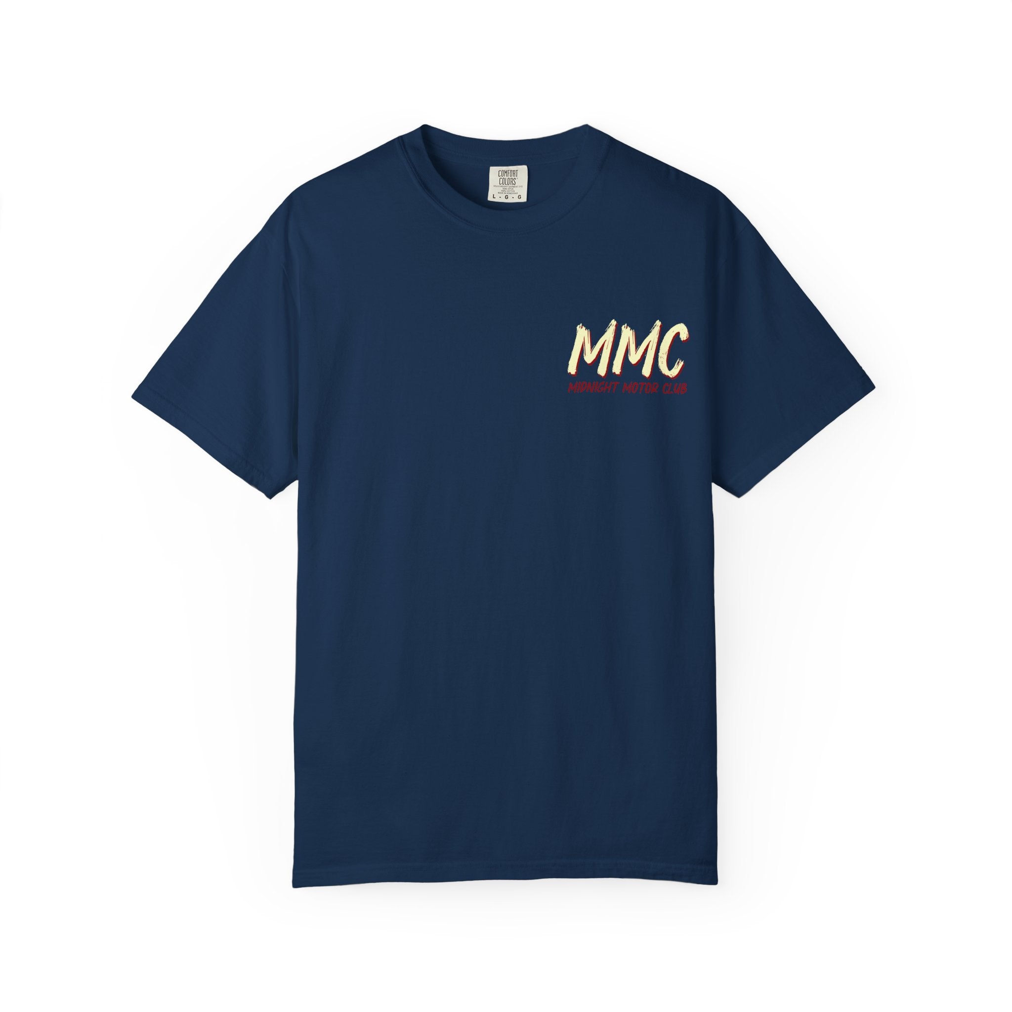 Engineered After Dark Graphic T-Shirt – MNC Midnight Motor Club Retro Logo