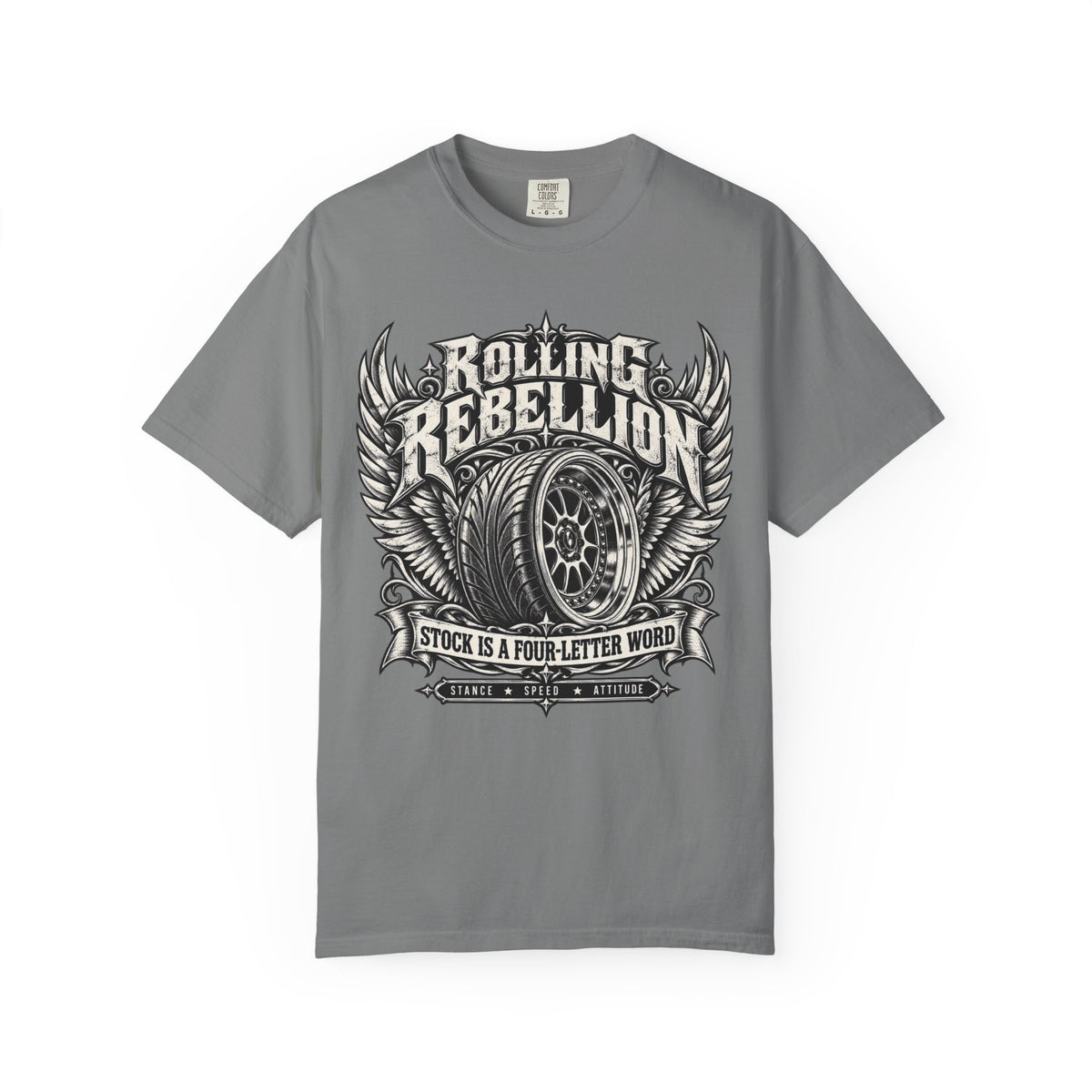 Rolling Rebelion Stock Car Racing Graphic T-Shirt