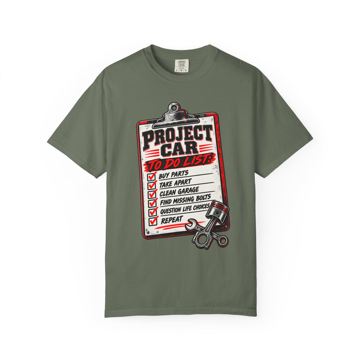 Project Car To-Do List T-Shirt — Mechanic Garage DIY Auto Repair Tee