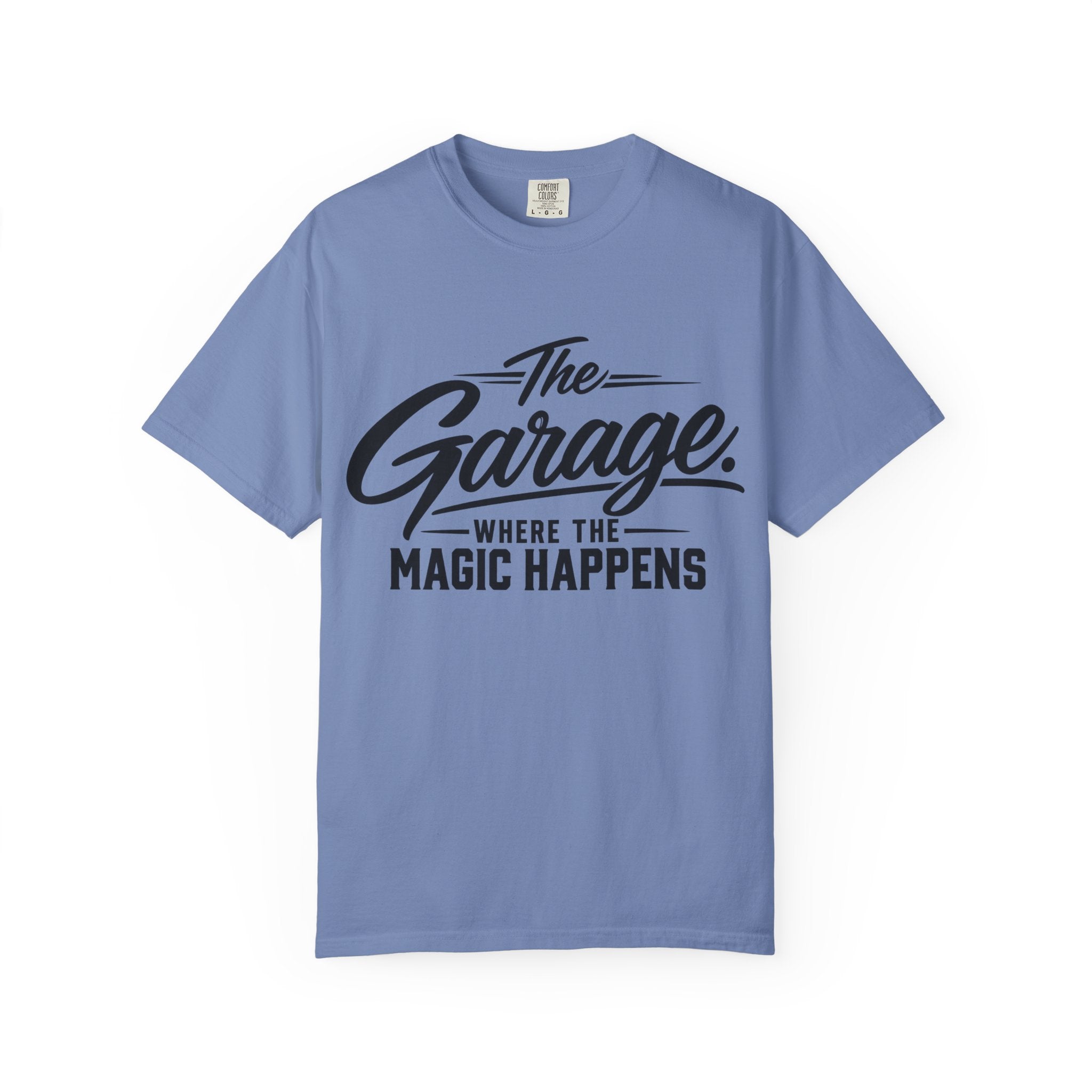 Garage T-Shirt — “The Garage Where the Magic Happens” Retro Workshop Tee