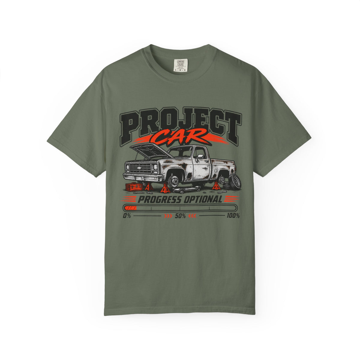 Project Car 'Progress Optional' Funny Graphic T-Shirt