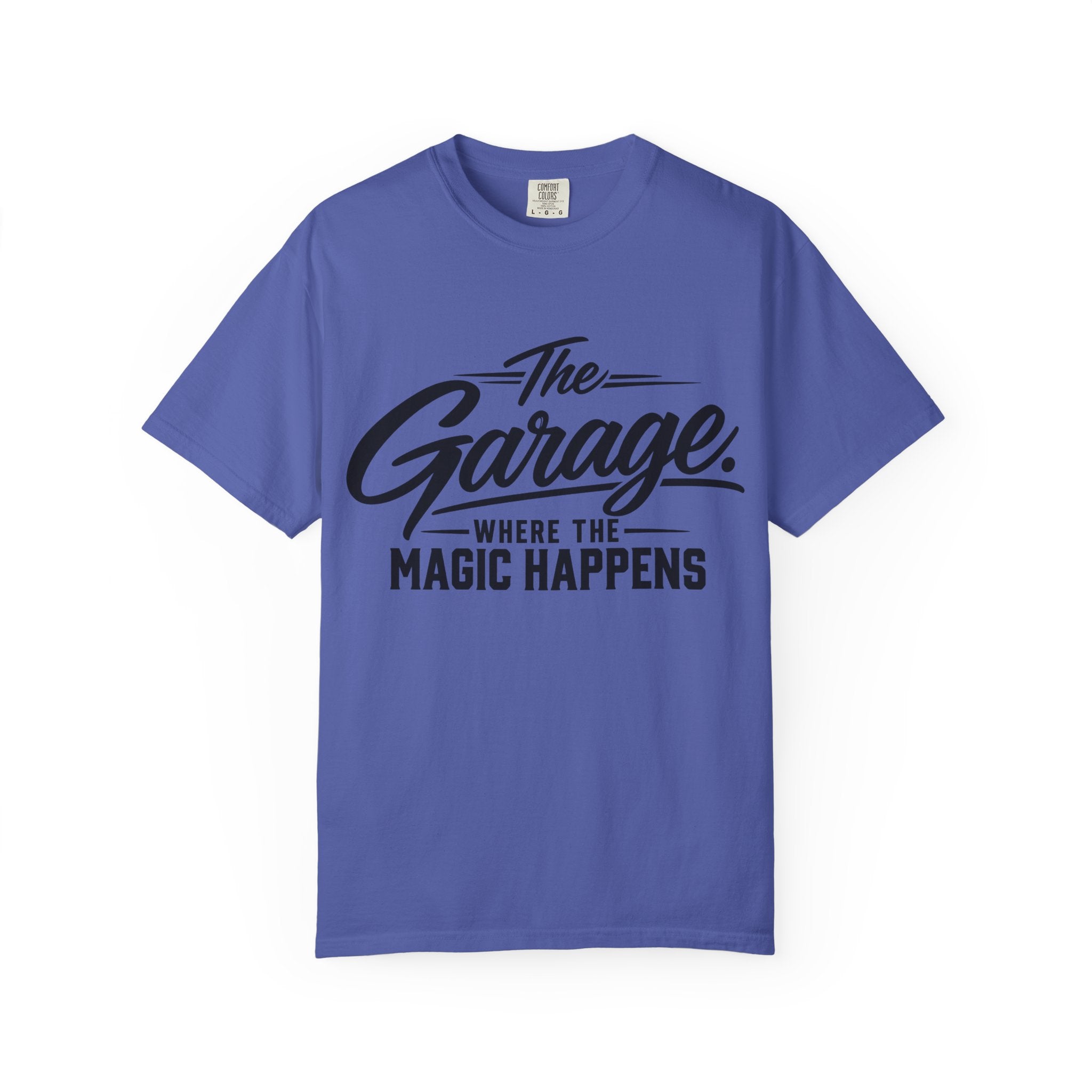 Garage T-Shirt — “The Garage Where the Magic Happens” Retro Workshop Tee