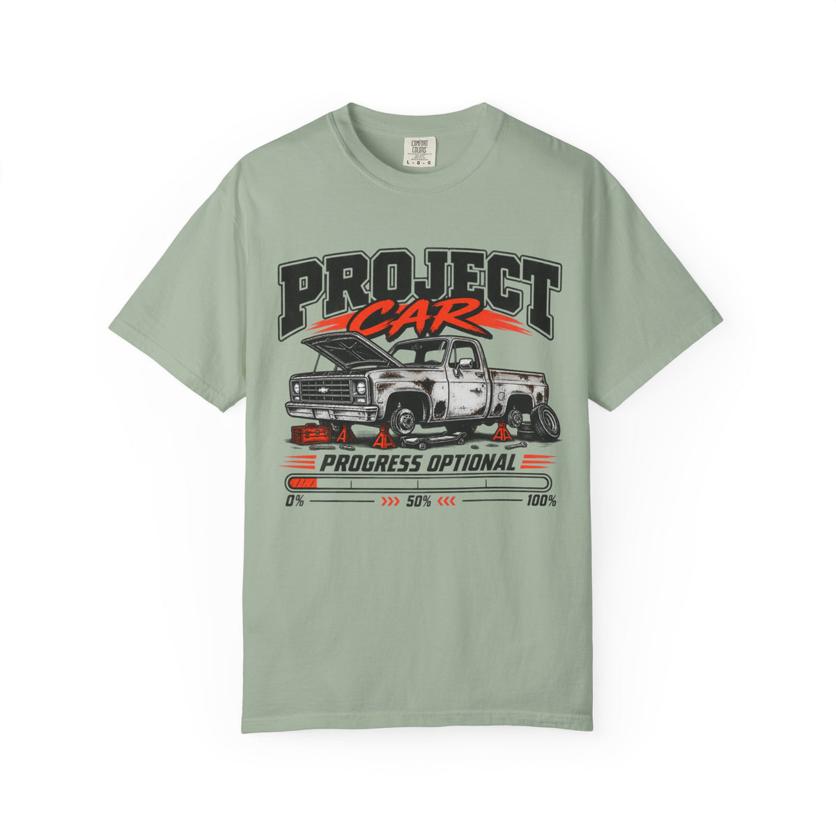 Project Car 'Progress Optional' Funny Graphic T-Shirt