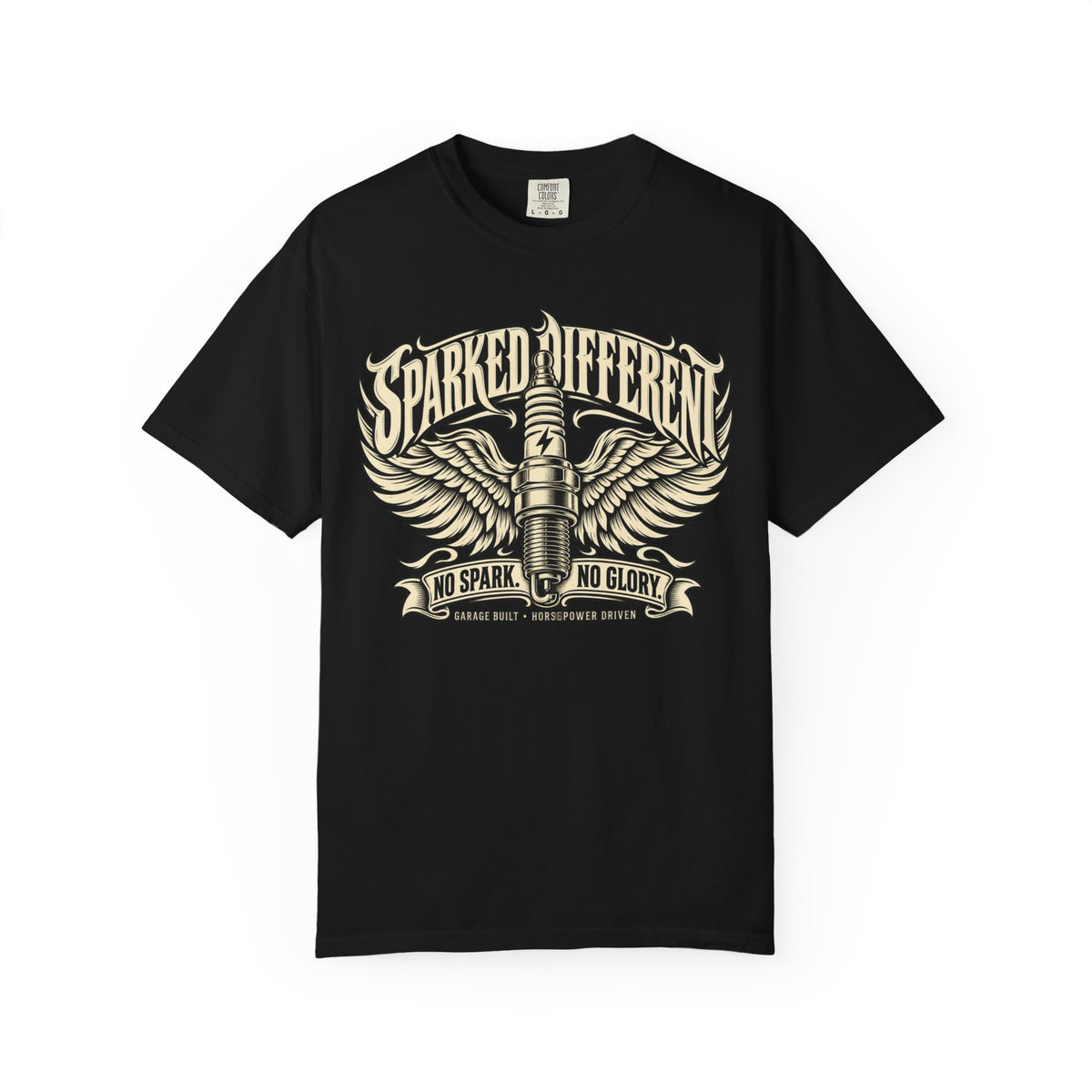 Sparked Different “No Spark, No Glory” Graphic T-Shirt