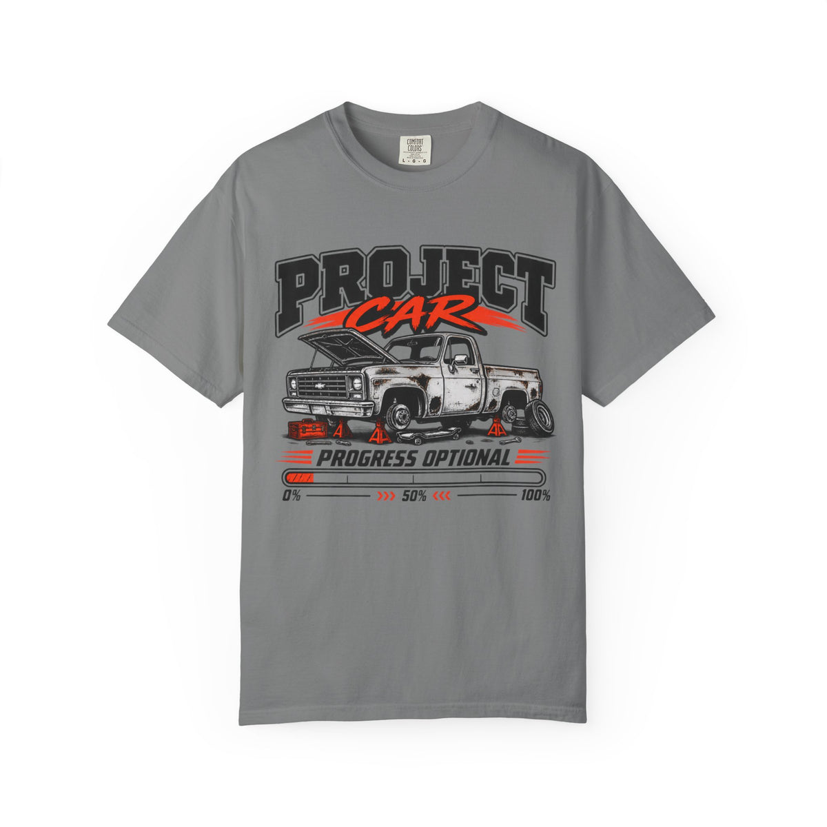 Project Car 'Progress Optional' Funny Graphic T-Shirt