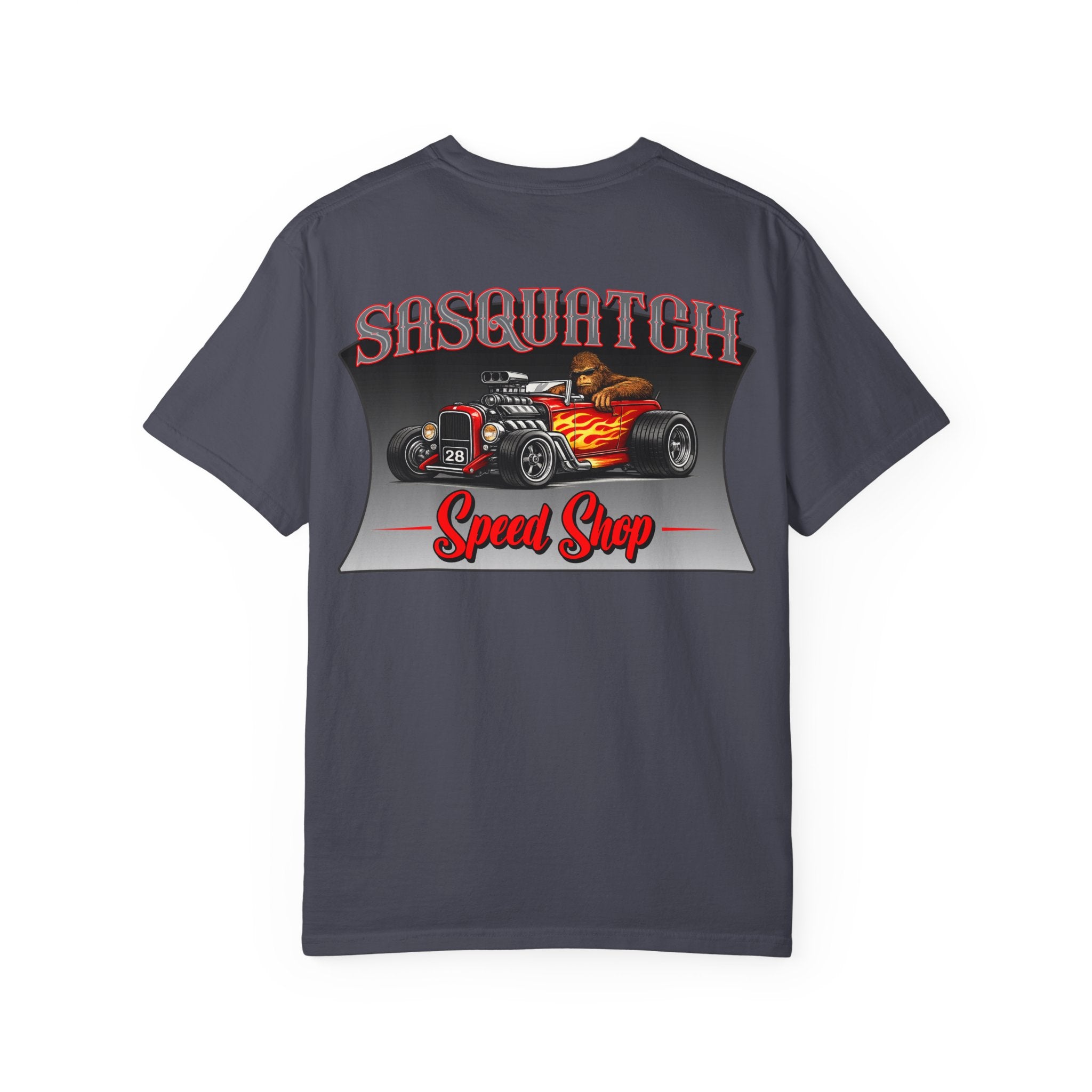 Sasquatch Speed Shop T-Shirt — Retro Hot Rod Graphic Tee