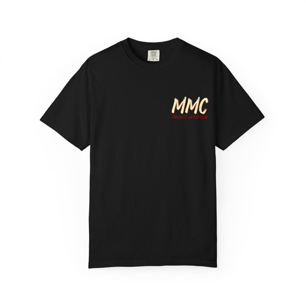 Engineered After Dark Graphic T-Shirt – MNC Midnight Motor Club Retro Logo