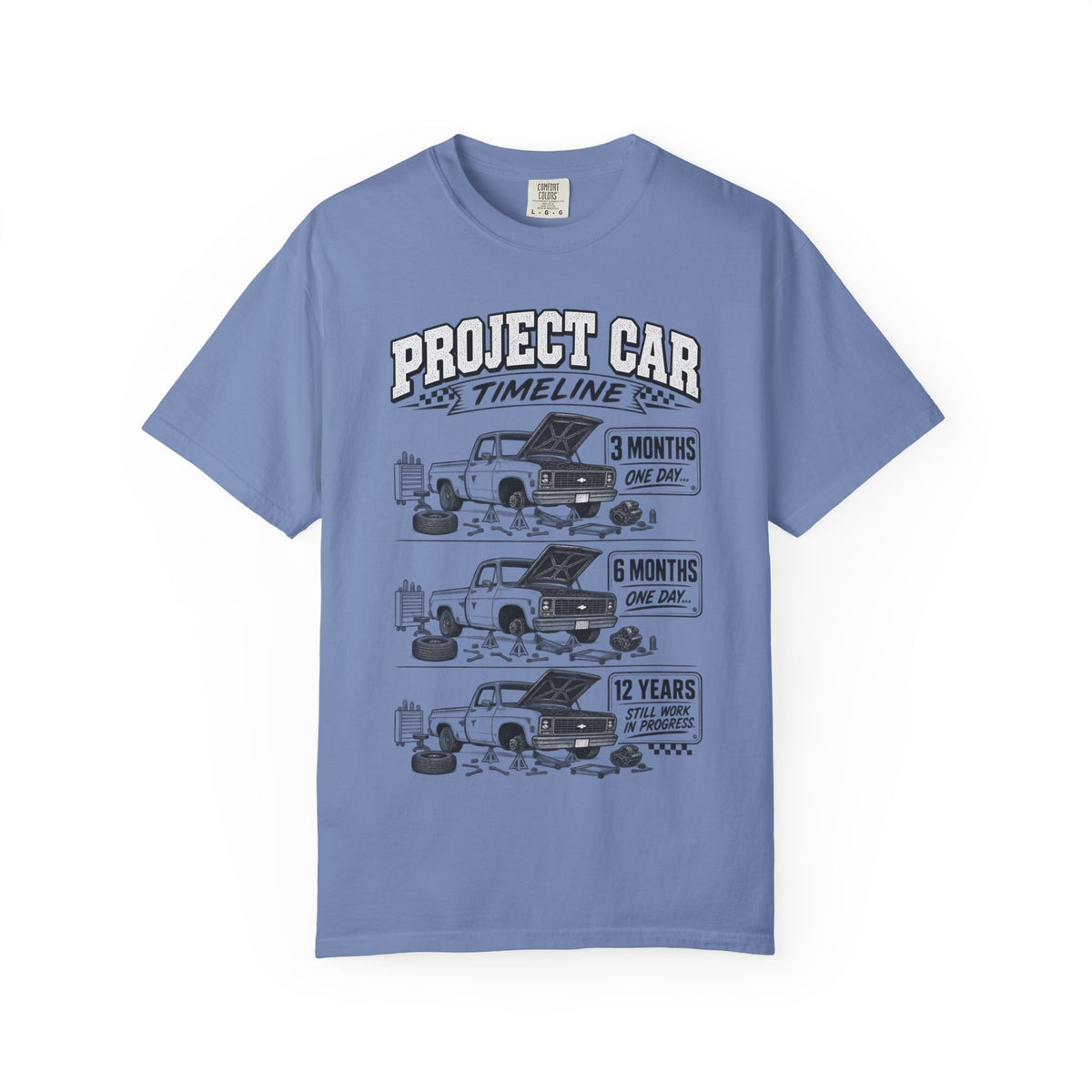 Project Car Timeline T-Shirt – Funny Mechanic Restoration Shirt
