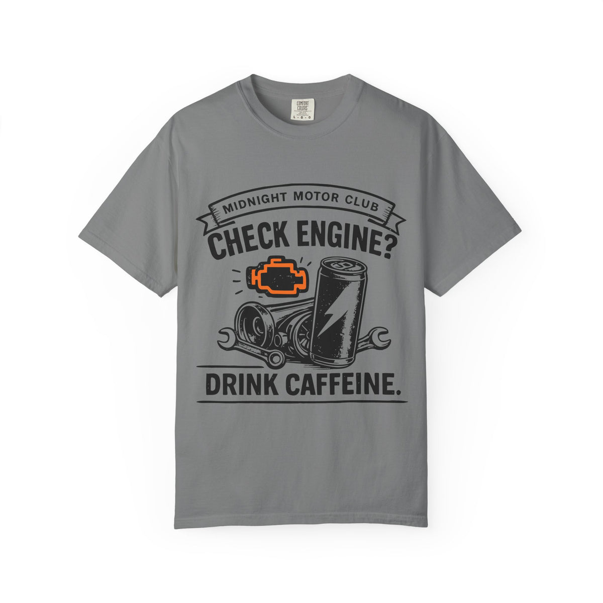 Check Engine? Drink Caffeine. T-Shirt — Mechanics & Car Lovers Racing Tee