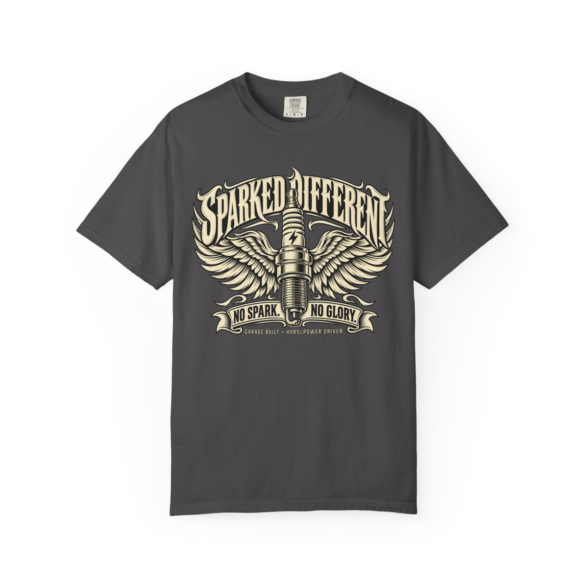 Sparked Different “No Spark, No Glory” Graphic T-Shirt
