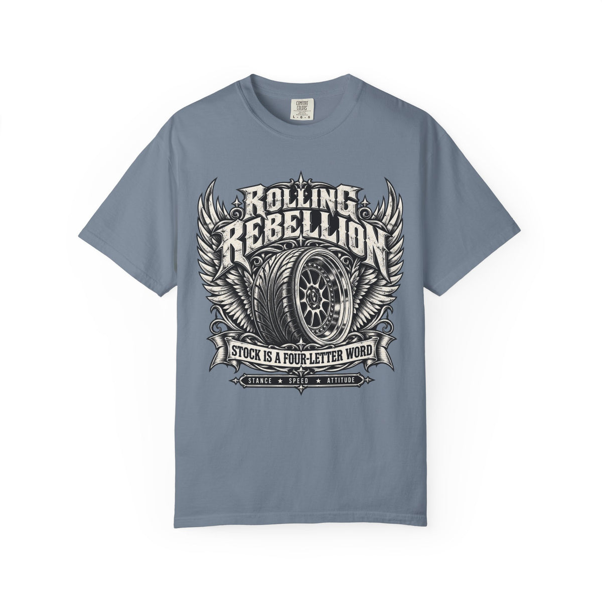 Rolling Rebelion Stock Car Racing Graphic T-Shirt