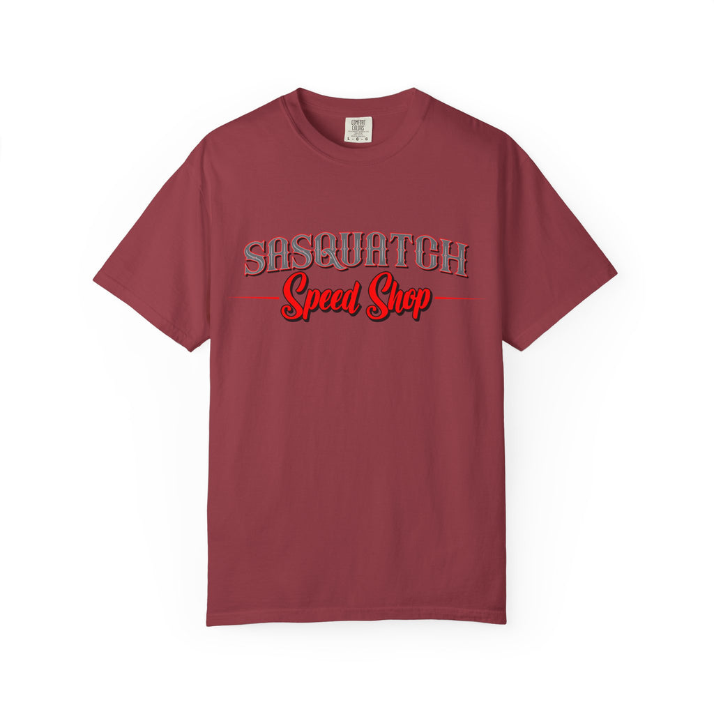 Sasquatch Speed Shop T-Shirt — Retro Hot Rod Graphic Tee