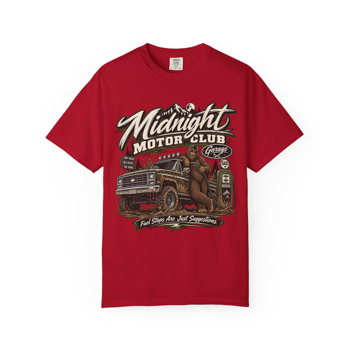 Midnight Motor Club T-Shirt — Vintage Truck & Bigfoot Graphic