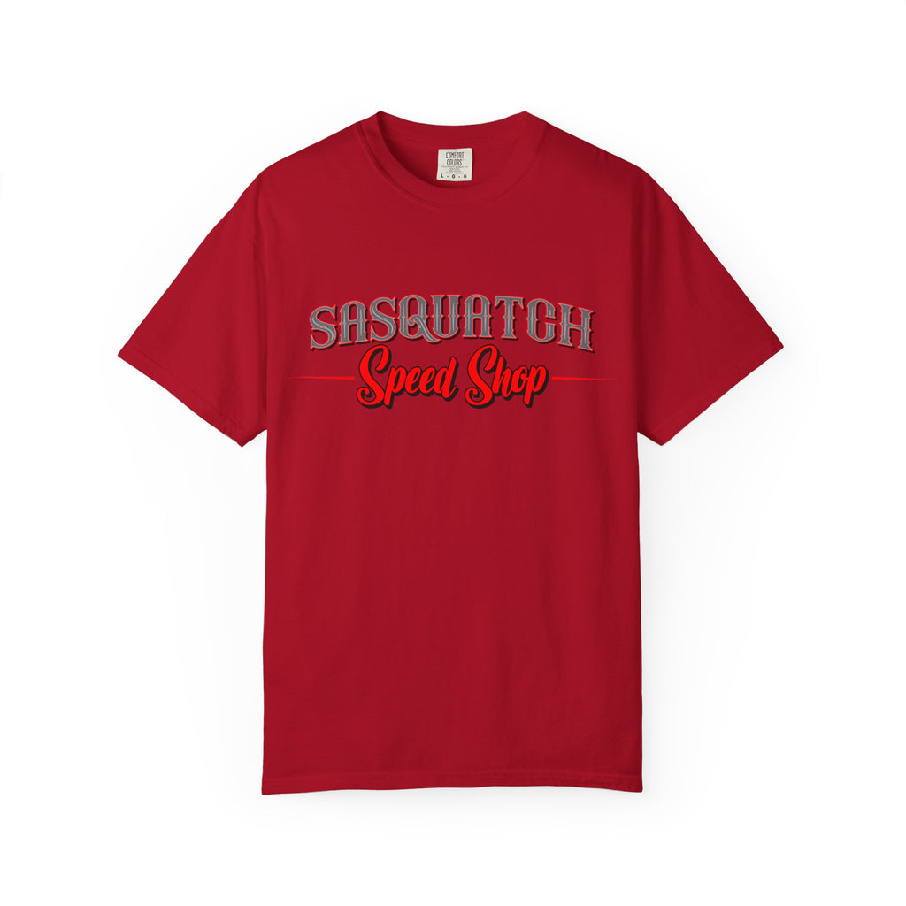 Sasquatch Speed Shop T-Shirt — Retro Hot Rod Graphic Tee