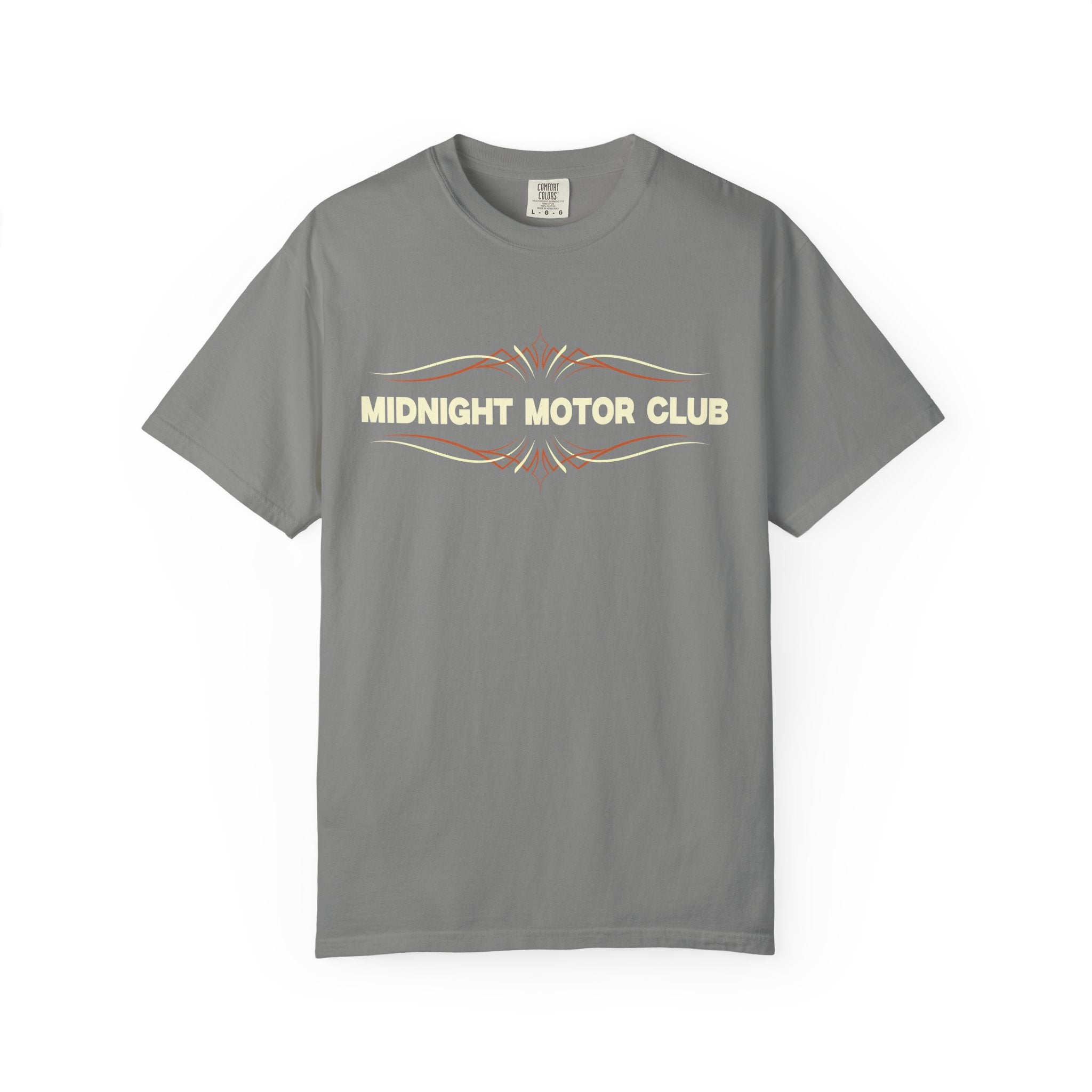 Midnight Motor Club T-Shirt — “The Garage Never Closes” Vintage Car Crew Tee
