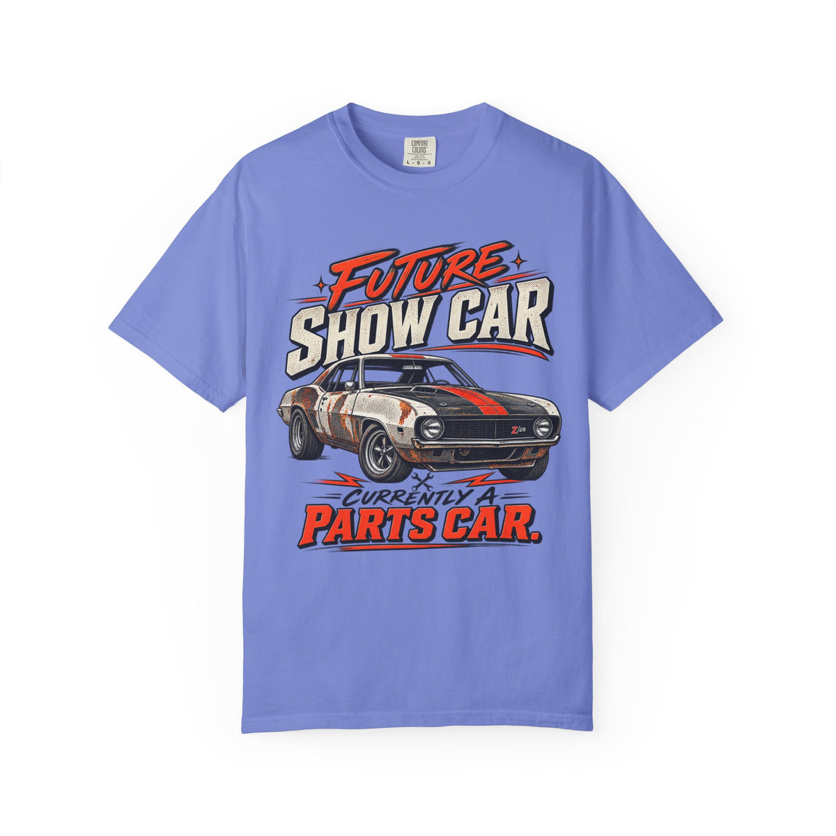 Future Show Car T-Shirt — "Currently a Parts Car" Retro Muscle Car Tee