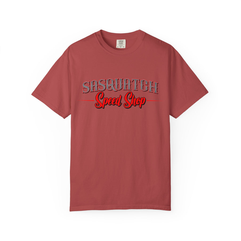 Sasquatch Speed Shop T-Shirt — Retro Hot Rod Graphic Tee