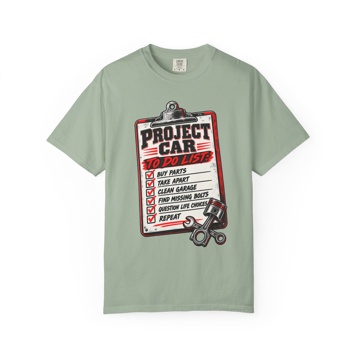 Project Car To-Do List T-Shirt — Mechanic Garage DIY Auto Repair Tee