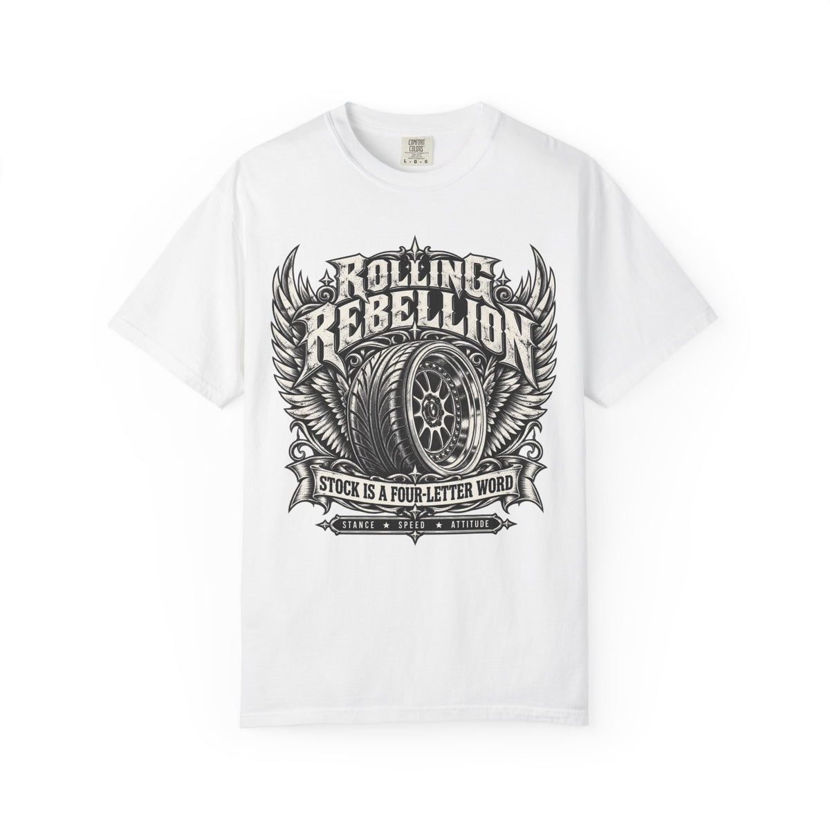 Rolling Rebelion Stock Car Racing Graphic T-Shirt