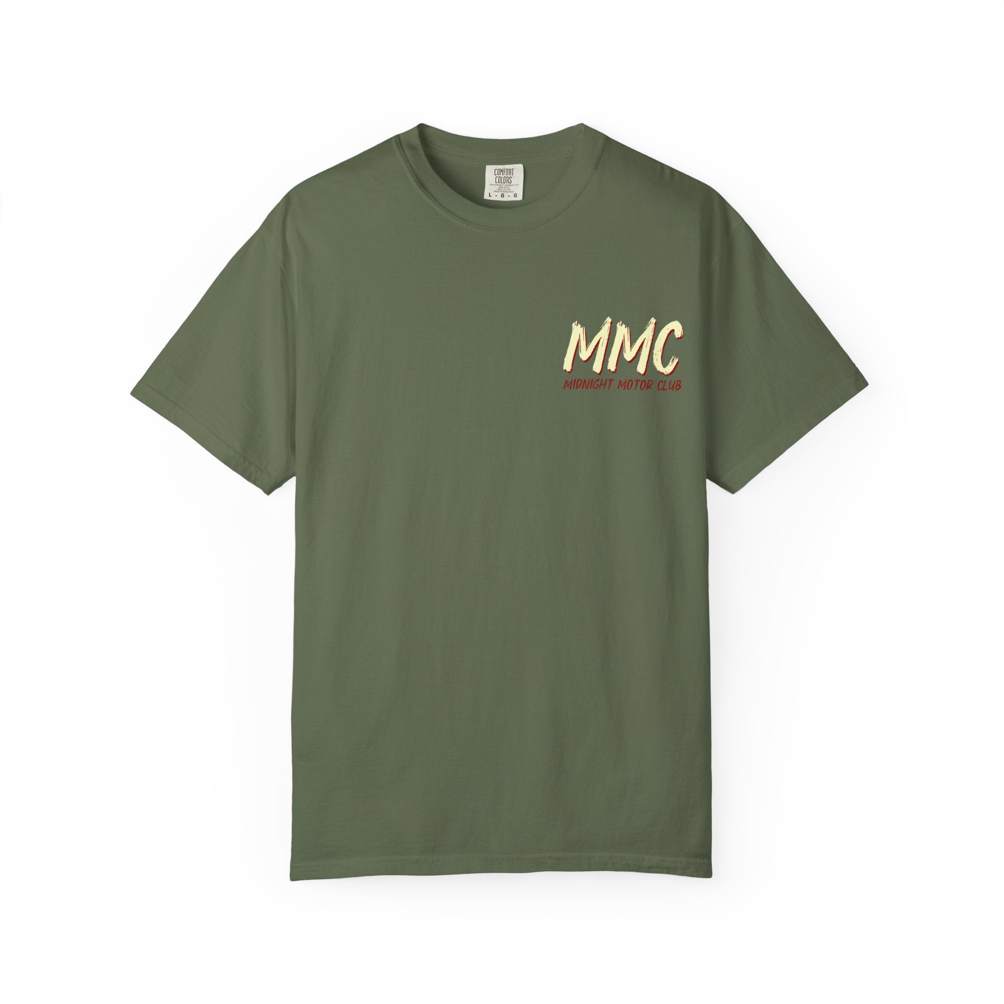 Engineered After Dark Graphic T-Shirt – MNC Midnight Motor Club Retro Logo
