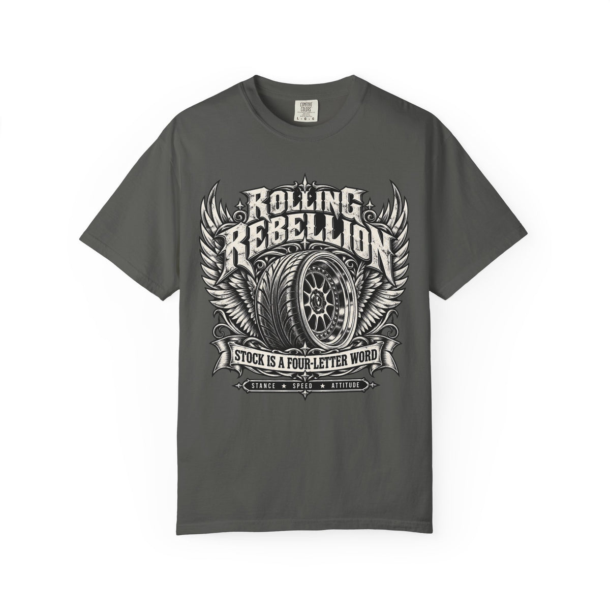 Rolling Rebelion Stock Car Racing Graphic T-Shirt