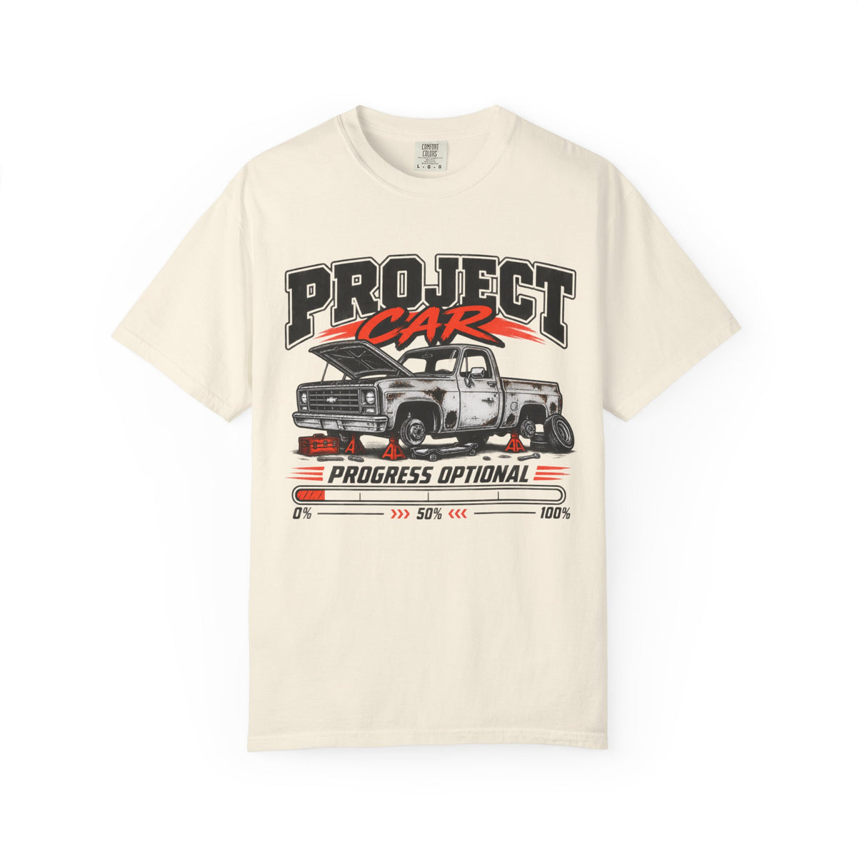 Project Car 'Progress Optional' Funny Graphic T-Shirt