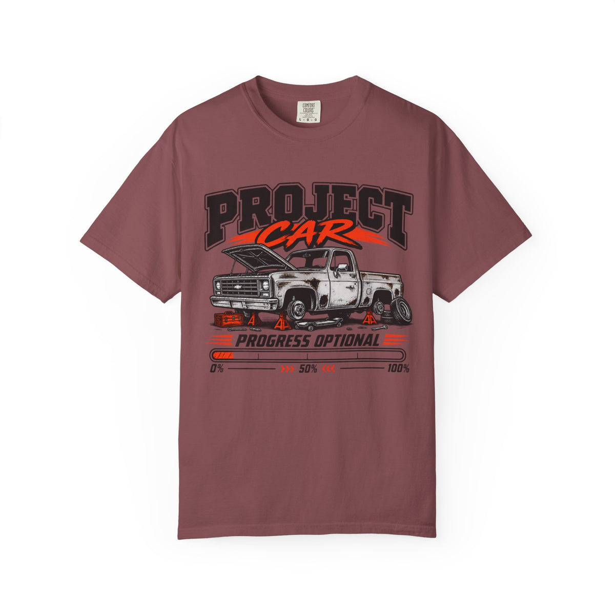 Project Car 'Progress Optional' Funny Graphic T-Shirt