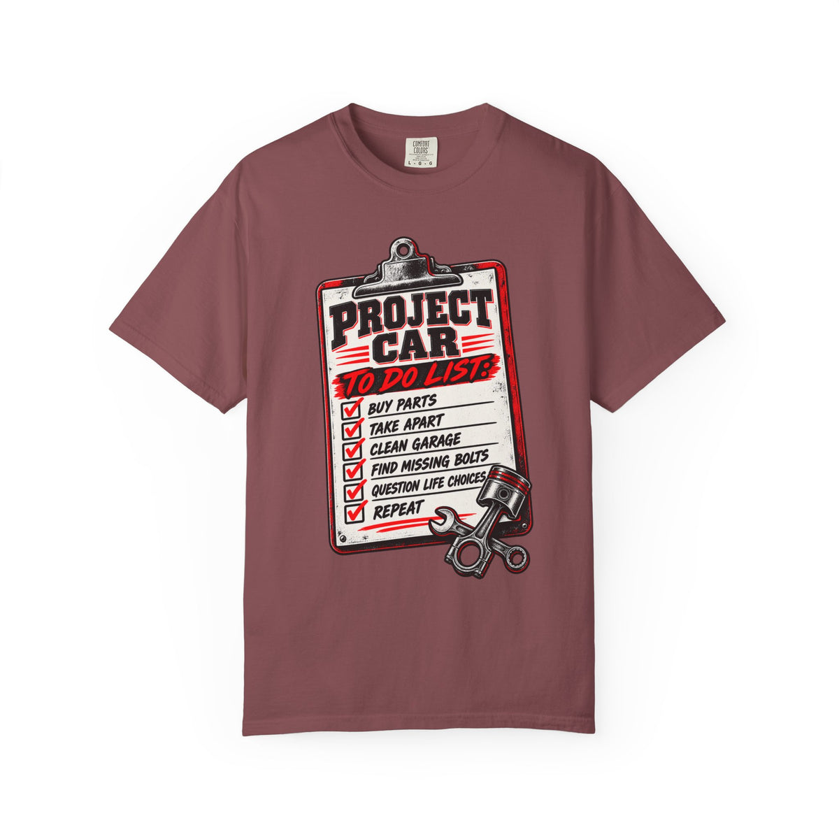 Project Car To-Do List T-Shirt — Mechanic Garage DIY Auto Repair Tee