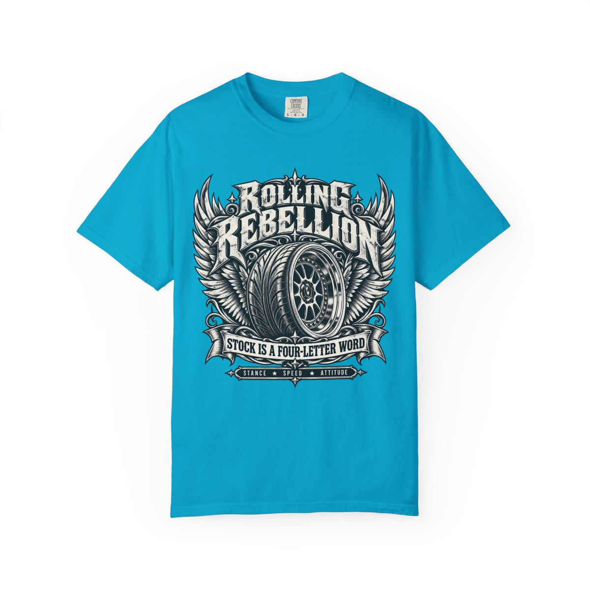 Rolling Rebelion Stock Car Racing Graphic T-Shirt
