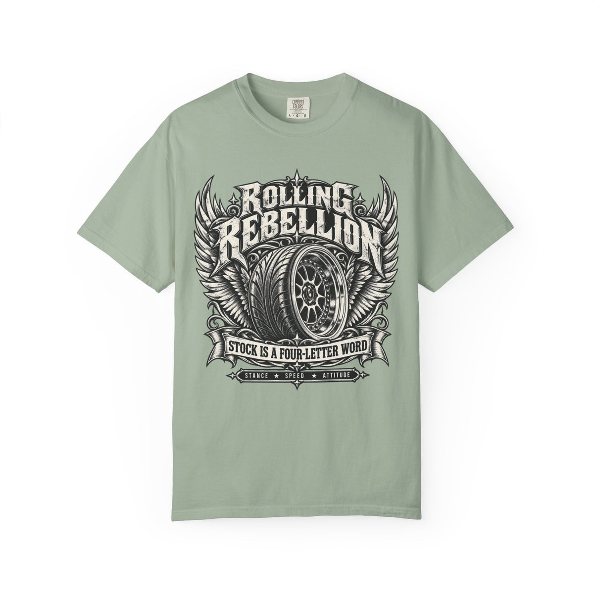 Rolling Rebelion Stock Car Racing Graphic T-Shirt