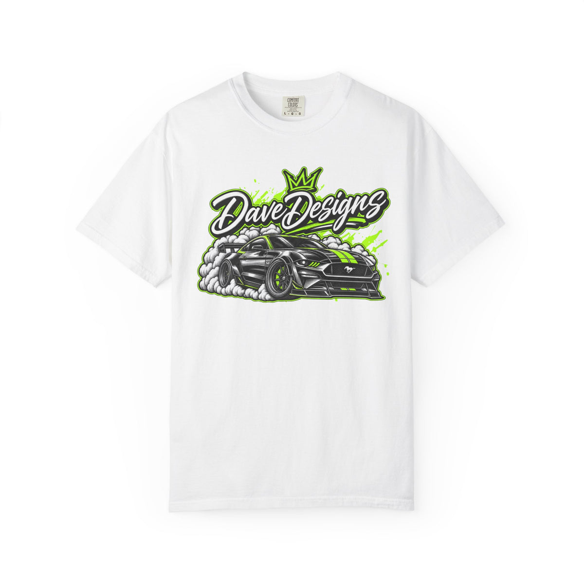 "Dave Designs" Neon Mustang Drift Racing Tee