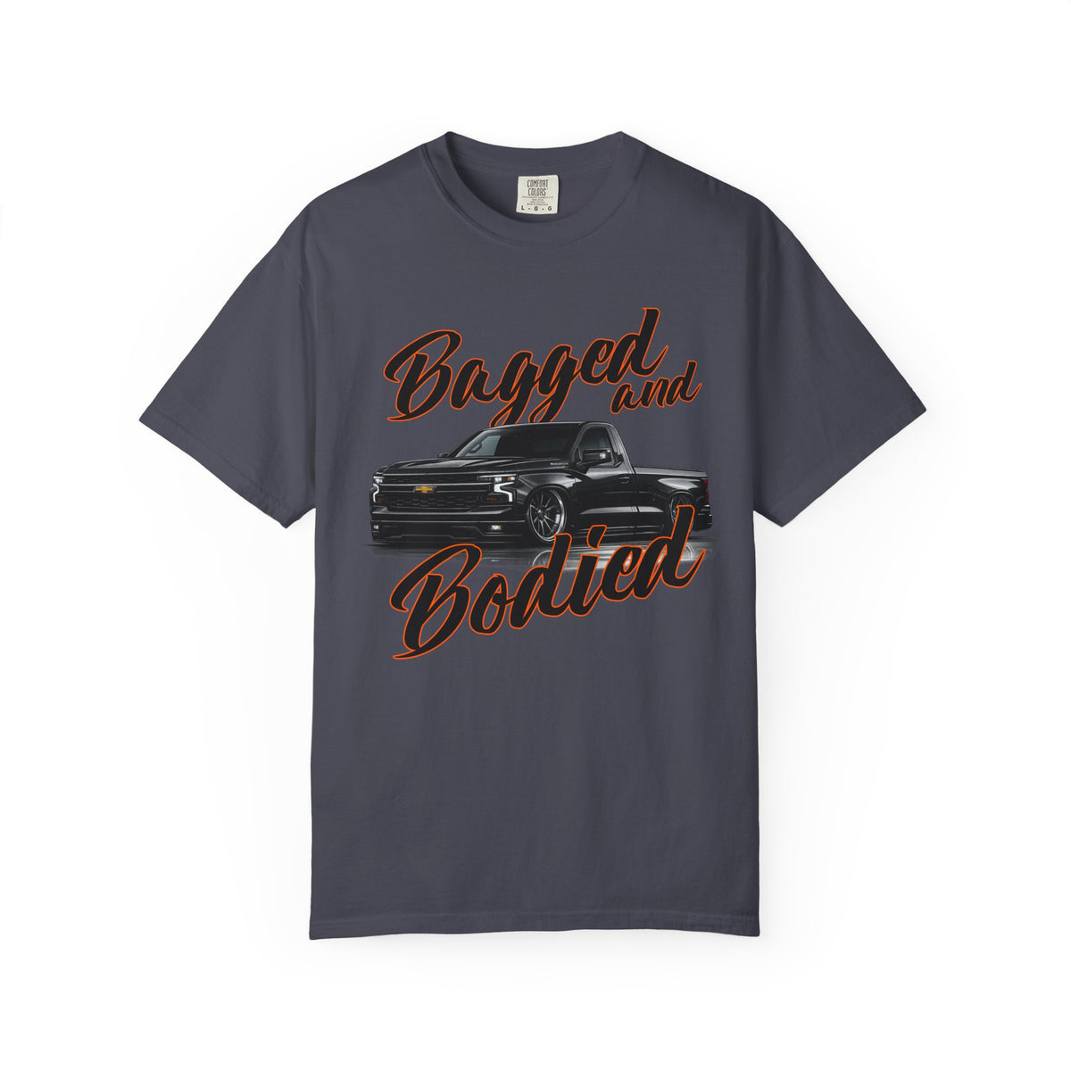 Bagged and Bodied Truck T-Shirt — Lowered Chevy Pickup Crew Tee