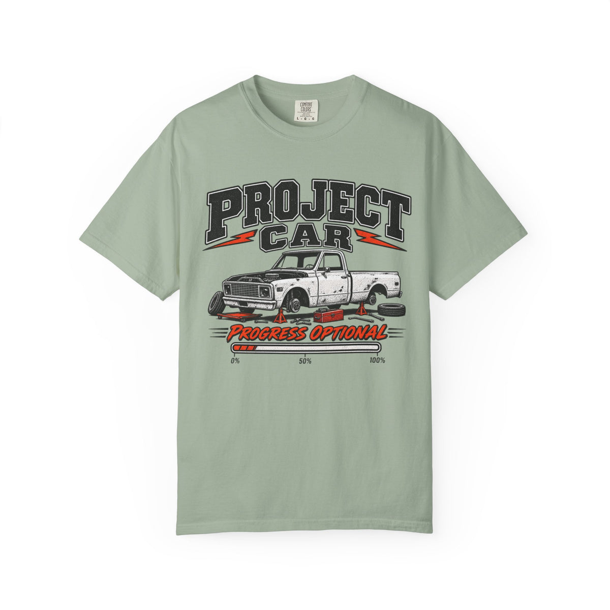 Project Car Graphic T-Shirt — "Progress Optional" Vintage Truck Tee
