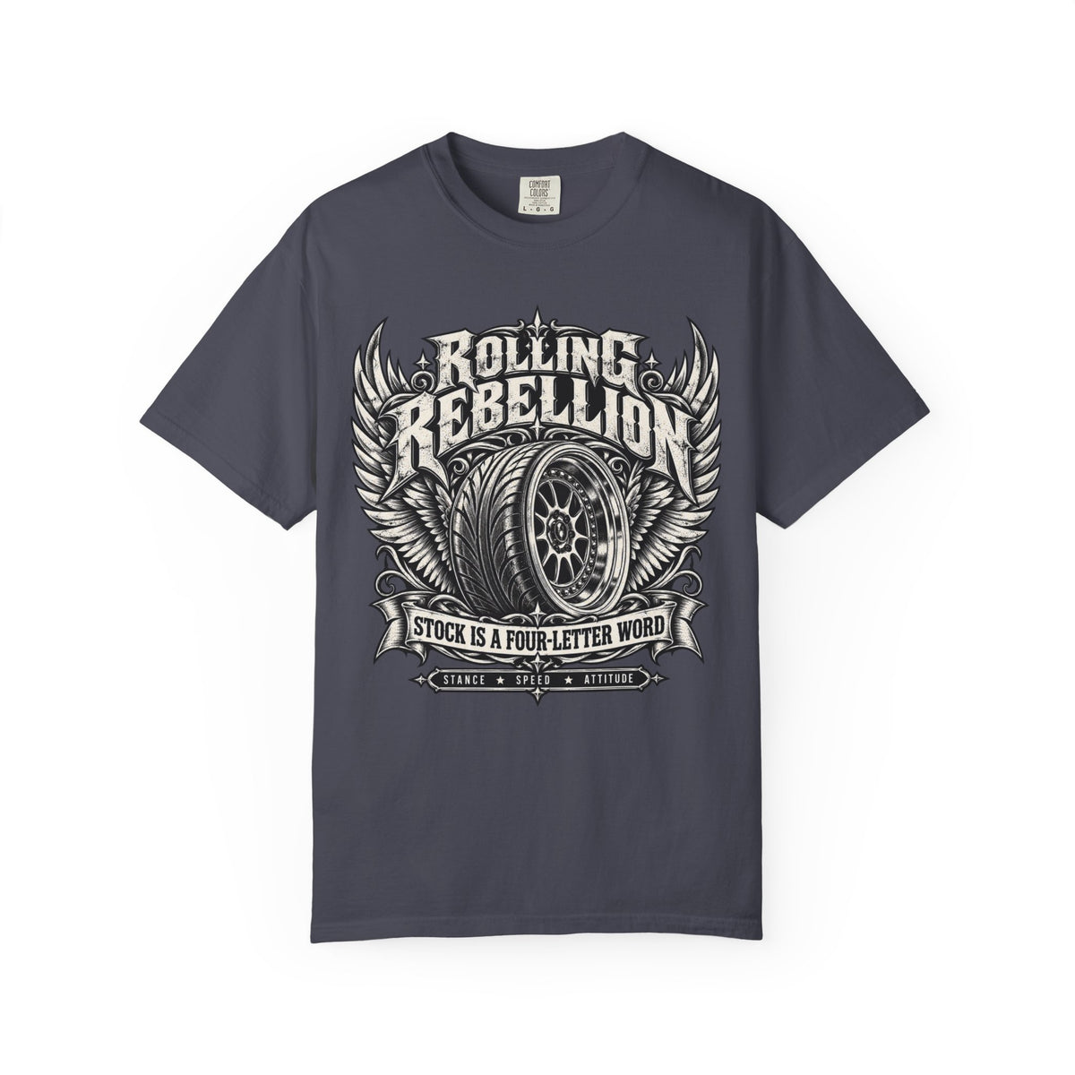 Rolling Rebelion Stock Car Racing Graphic T-Shirt