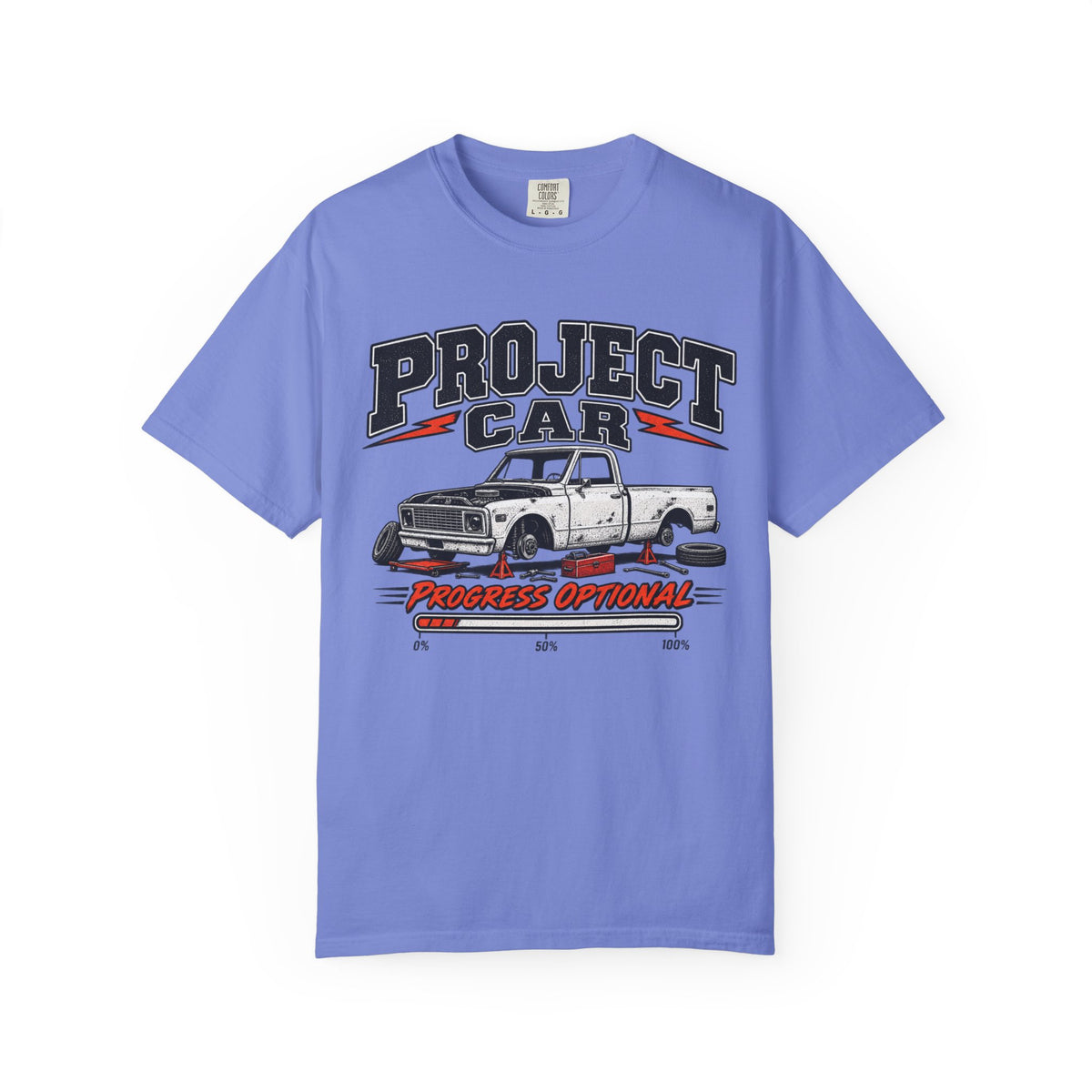 Project Car Graphic T-Shirt — "Progress Optional" Vintage Truck Tee