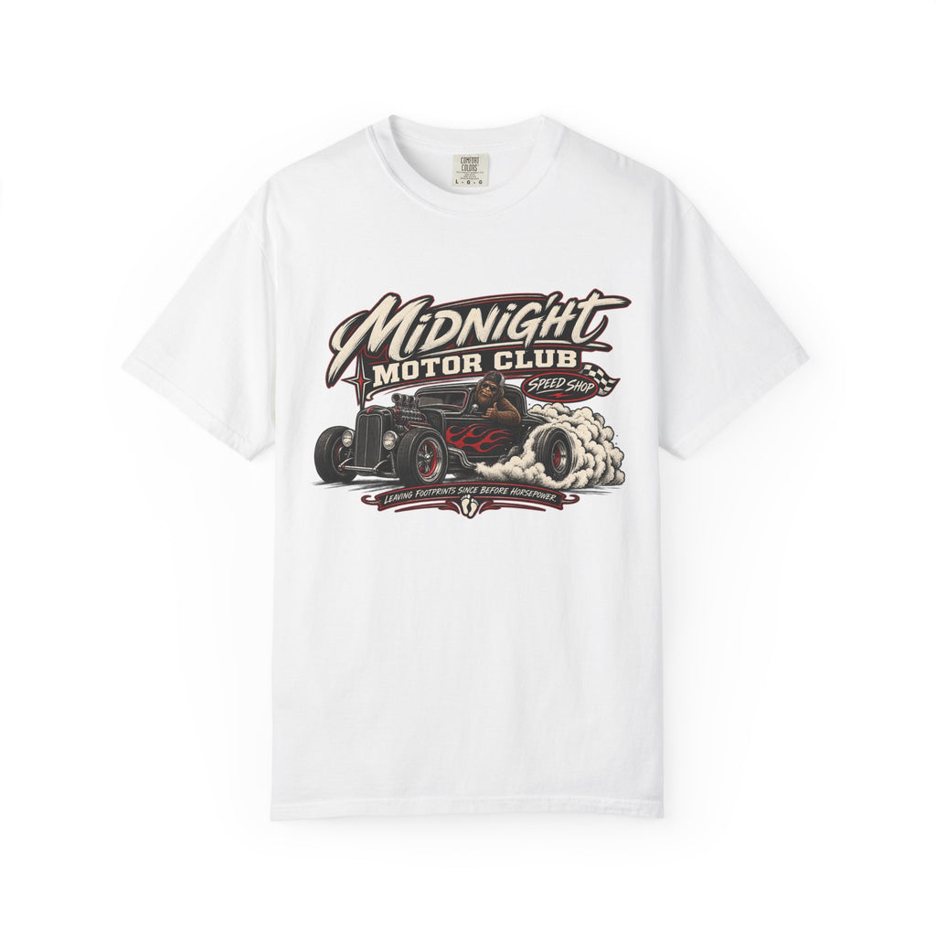 Vintage Sasquatch Driving Hot Rod