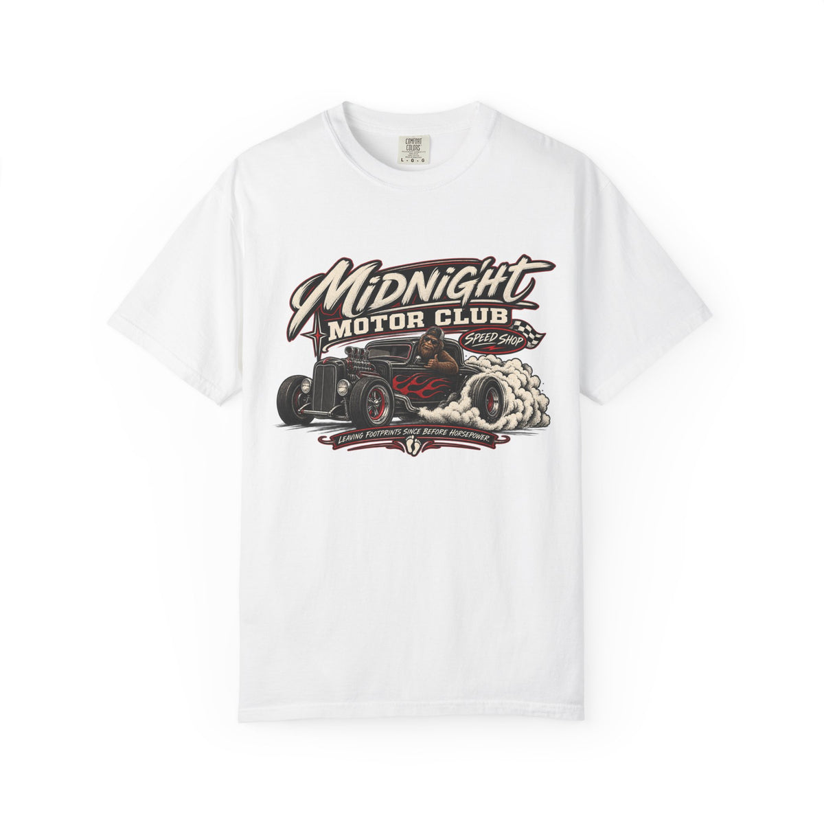 Vintage Sasquatch Driving Hot Rod