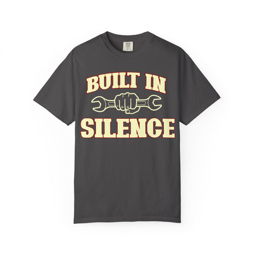 Built In Silence T-Shirt — Vintage Block Letter Graphic T-Shirt