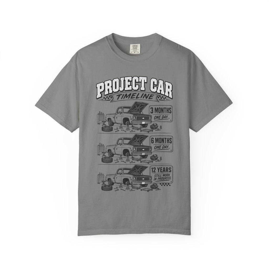 Project Car Timeline T-Shirt – Funny Mechanic Restoration Shirt