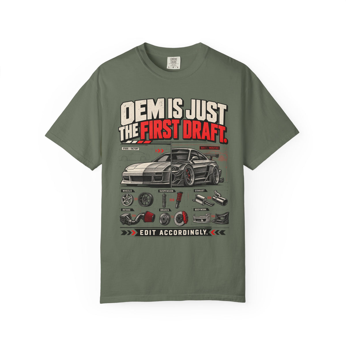 "OEM is Just the First Draft" Engine Parts Graphic Tee