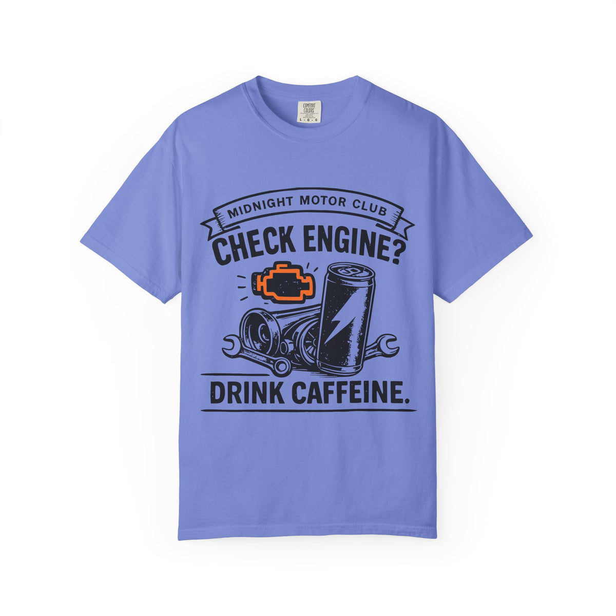 Check Engine? Drink Caffeine. T-Shirt — Mechanics & Car Lovers Racing Tee