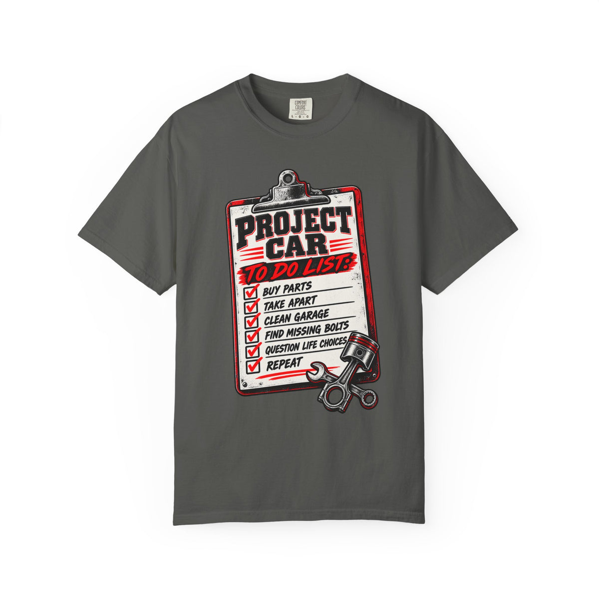 Project Car To-Do List T-Shirt — Mechanic Garage DIY Auto Repair Tee