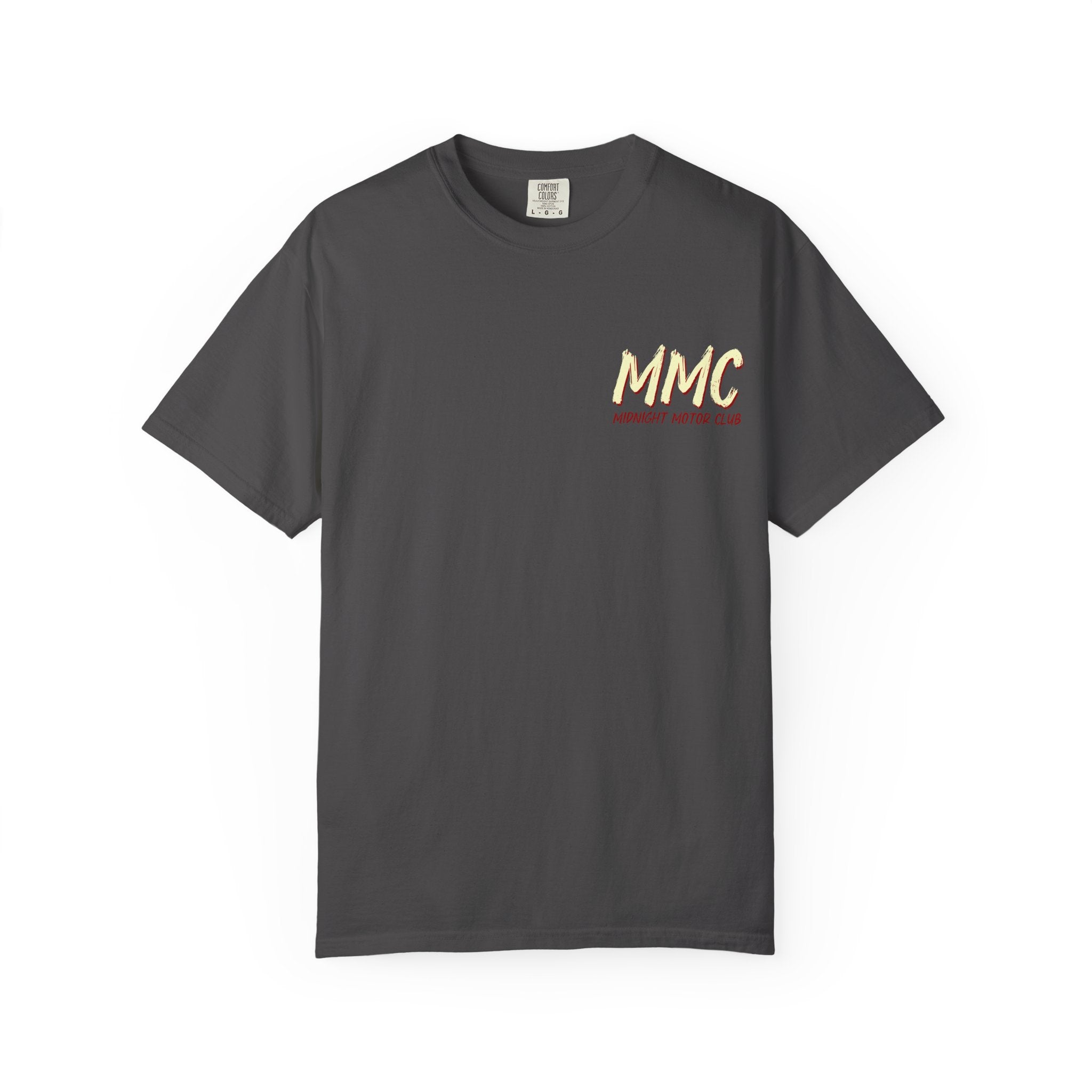 Engineered After Dark Graphic T-Shirt – MNC Midnight Motor Club Retro Logo